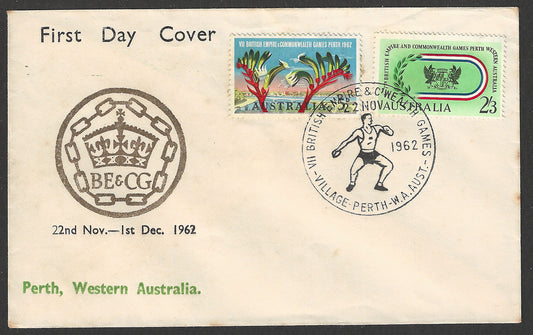 Australia FDC - BE and CG , Peth , Western Australia, 1962  - GGG00581