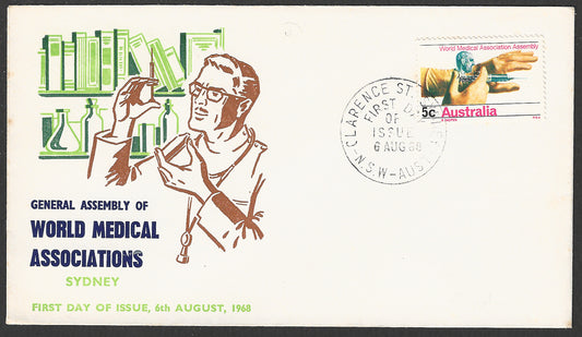 Australia FDC - General Assembly of World MEdical Association, Sydney, 1968  - GGG00593
