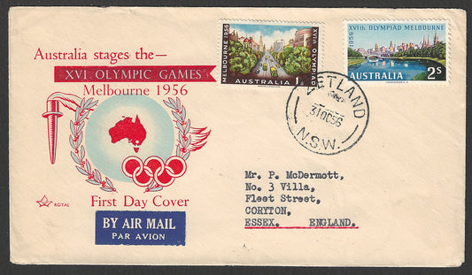 Australia FDC - Australia Stages the XVI Olympic games, Melbouren , 1956  - GGG00597