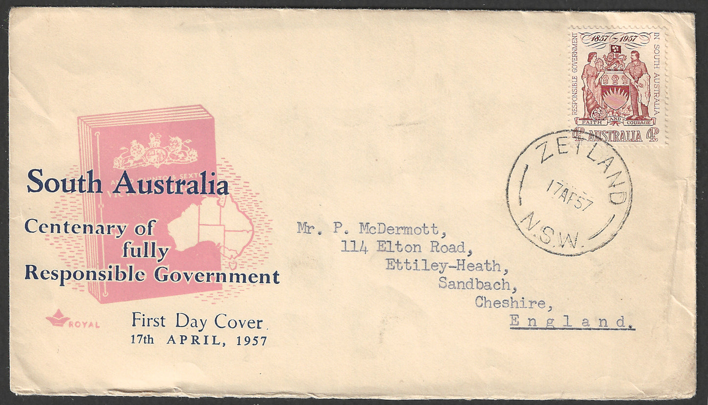 Australia FDC - Centenary of fully Responsible Government, 1957 - GGG00602