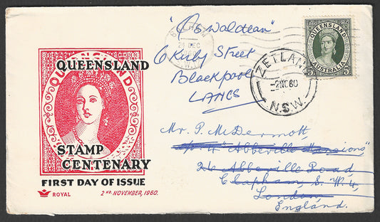 Australia FDC - Queeland Stamps Centenary, 1960 - GGG00608