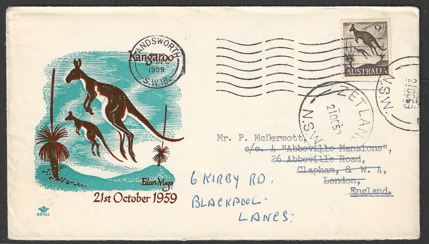 Australia FDC - Kangaroo , 1959 - GGG00611