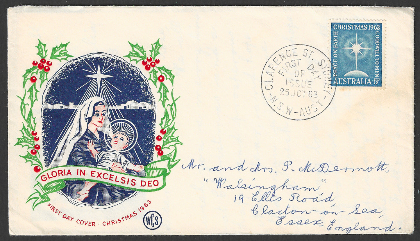 Australia FDC - Gloria in Excelsis Deo , christmas, 1963 - GGG00614