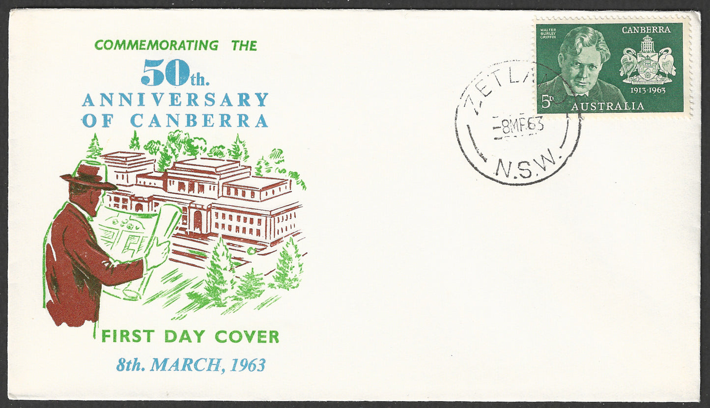 Australia FDC - 50th Anniversary of Canberra, 1963 - GGG00616