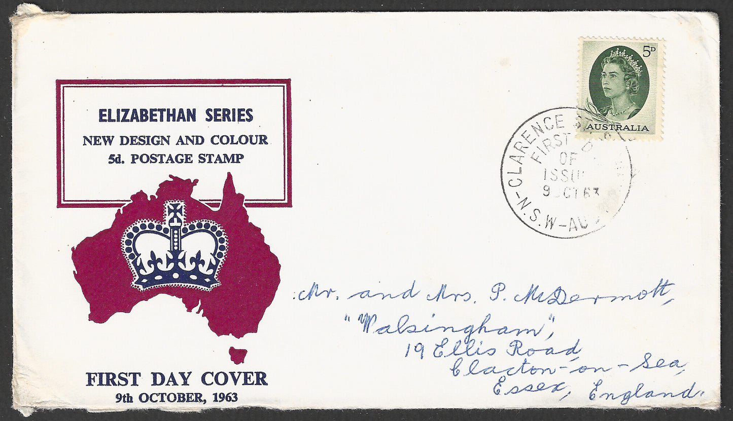Australia FDC - Elizabeth Series, 5 d  , 1963 - GGG00620