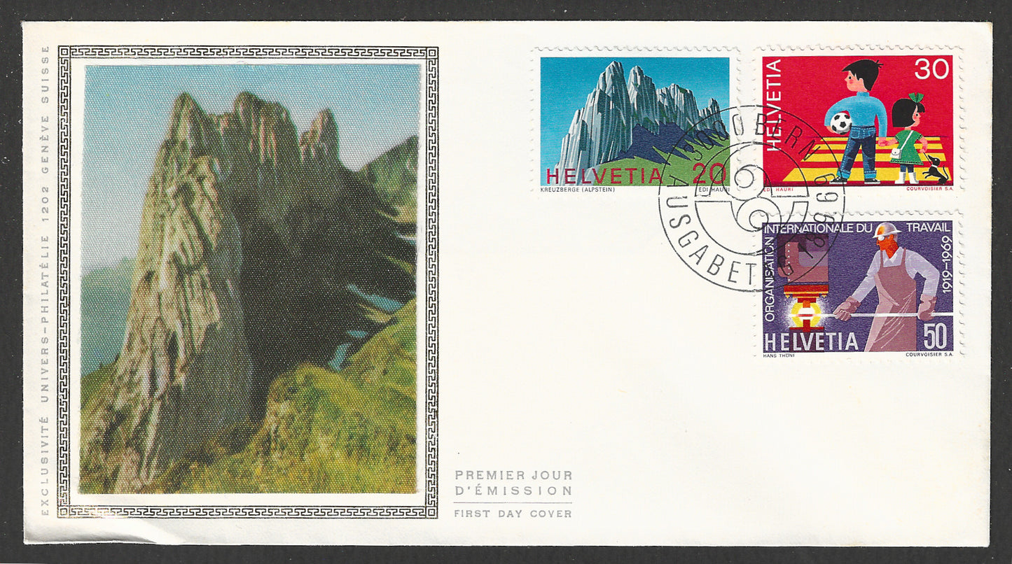 Helvetia stamps FDC - Silk Catche , 1969 - GGG00649