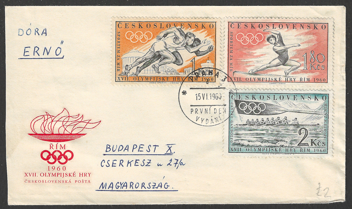 Ceskoslovensko stamps FDc - Olympic, 1960 - GGG00653
