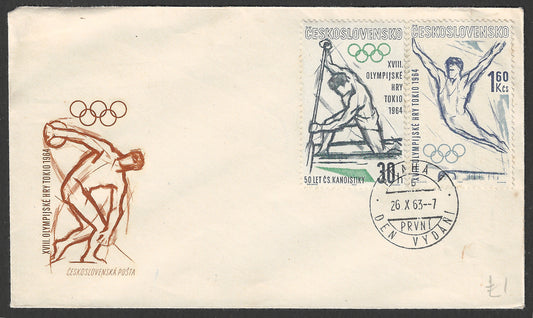 Ceskoslovensko stamps FDc - Olympic, 1963 - GGG00654
