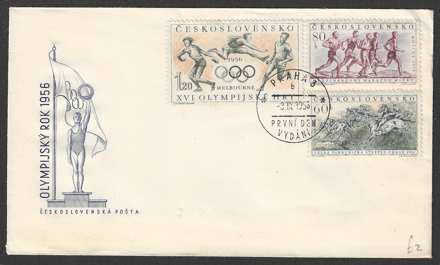 Ceskoslovensko stamps FDc - Olympic, 1956 - GGG00657