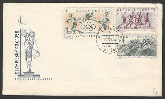 Ceskoslovensko stamps FDc - Olympic, 1956 - GGG00657