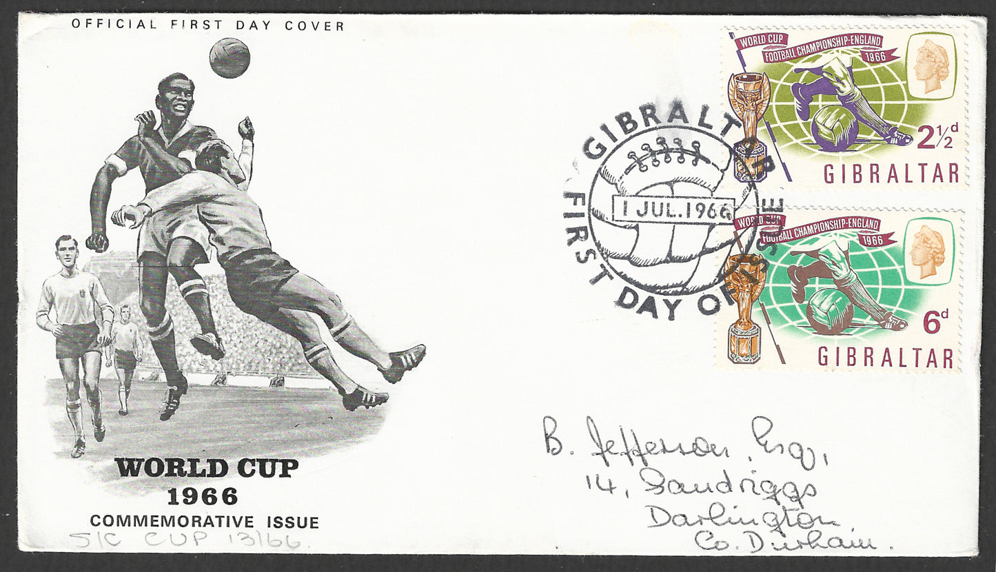 Gibraltar stamps FDC - World Cup Football, 1966 - GGG00658