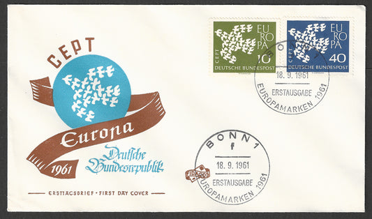 Germany stamps FDC - Europa set of 2 Values, 1961 - GGG00663