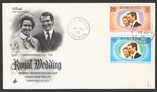 Dominica stamps FDC - royal Wedding set of 2 Values , 1973 - GGG00673