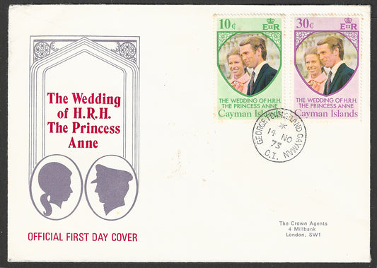 Cayman Islands FDC Stamps - The wedding of H R H The Princess Anne, 1973 - GGG00678