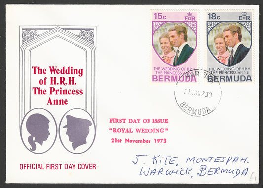 Bermuda FDC Stamps - The wedding of H R H The Princess Anne, 1973 - GGG00687