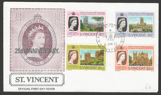 St. Vincent stamps FDC - 25th Anniversary of Coronation, 1978 - GGG00692