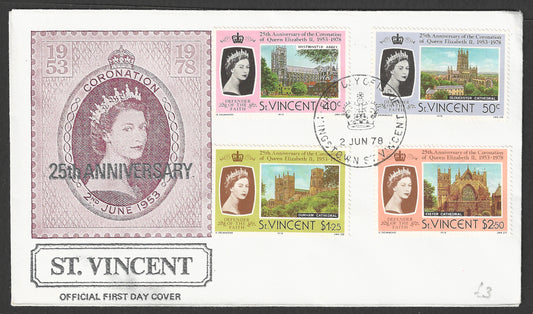 St. Vincent stamps FDC - 25th Anniversary of Coronation, 1978 - GGG00696