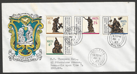 Malta stamps FDC complete set - Melchior Gafa , 1967 - GGG00718