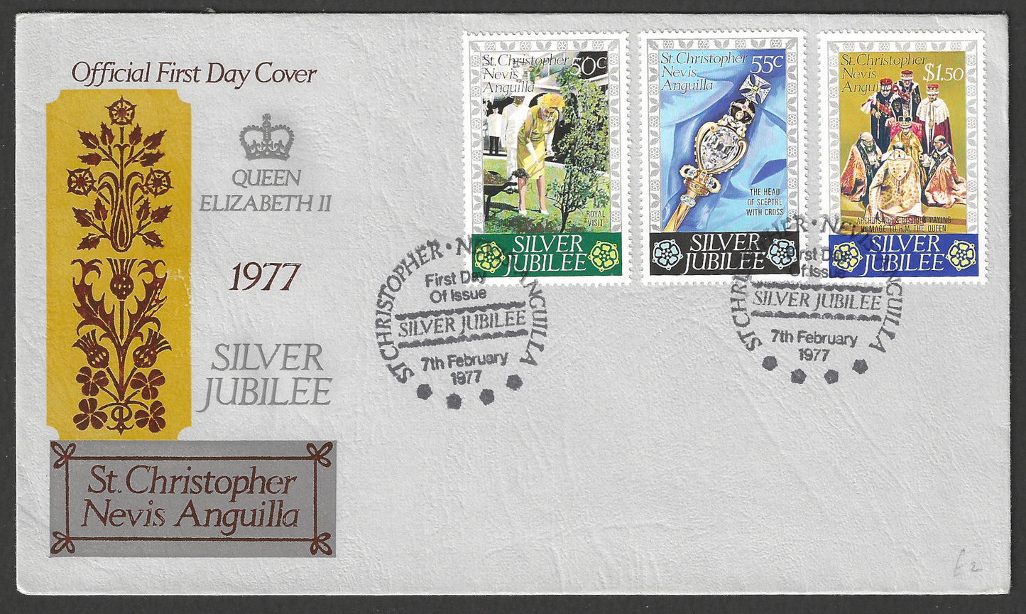 St. Christopher Nevis Anguilla Fdc stamps - Silver Jubilee, 1977 - GGG00720