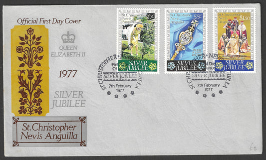 St. Christopher Nevis Anguilla Fdc stamps - Silver Jubilee, 1977 - GGG00722