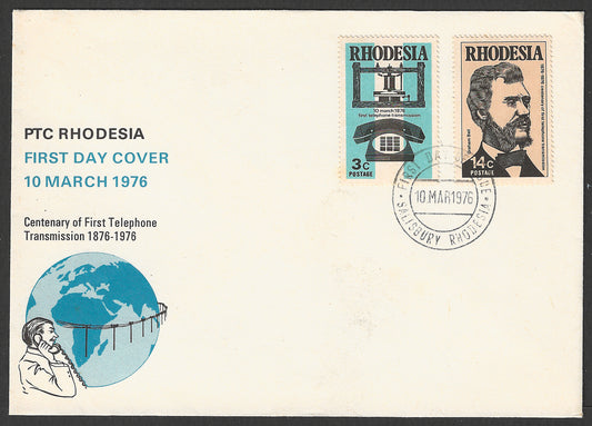 Rhodesia stamps FDC - Centenary of First Telephone Transmission 1976 - GGG00725