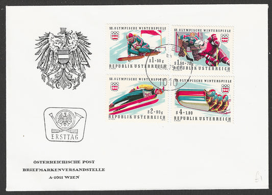 Austria stamps FDC - Olympic , 1975  - GGG00727