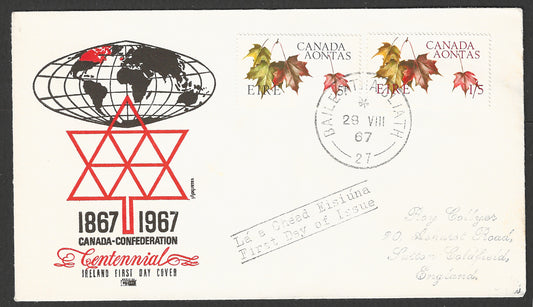 CAnada Ireland stamps FDC - Canada Confederation, 1967 - Leafs  - GGG00738