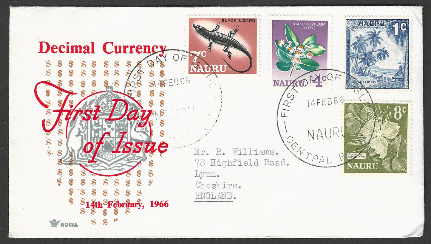 Nauru stamps FDC - Decimal Currency , 1966 - GGG00745