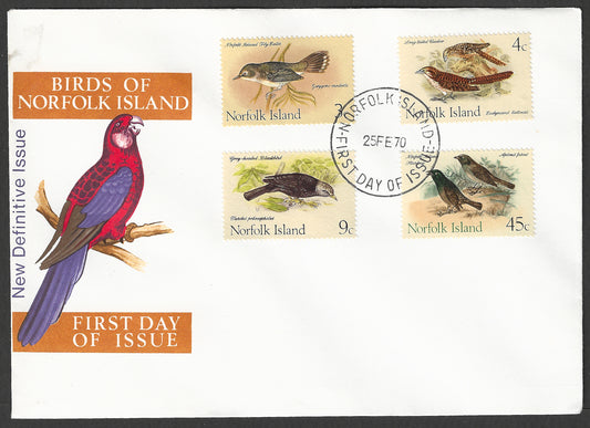 Norfolk Islands stamps FDC - New Definitive Issues - Birds , 1970 - GGG00749
