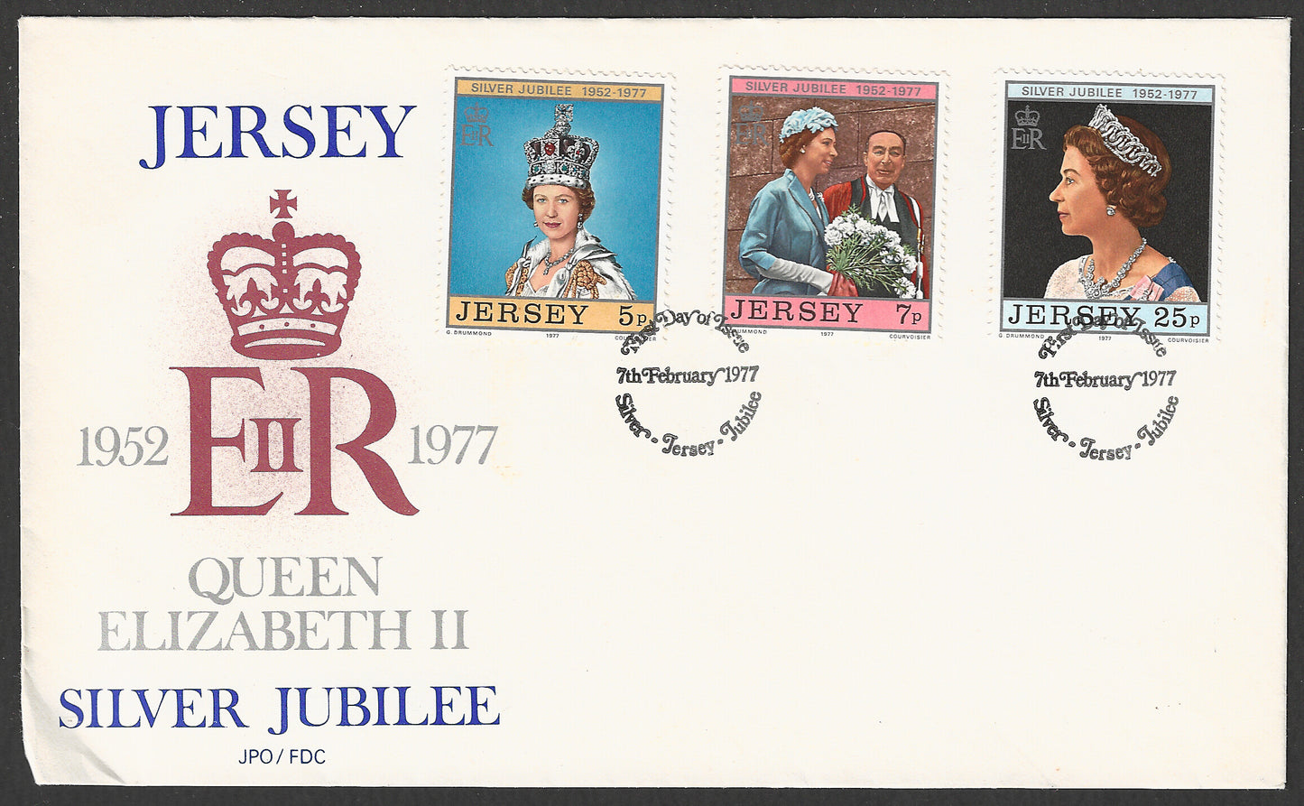 Jersey Fdc Stamps - QE II silver Jubilee , 1977 - GGG00751