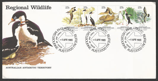 Australia Antarctic Terrritory stamps FDC - Reginal Wildlife , Penguins and Birds , 1983 - GGG00762