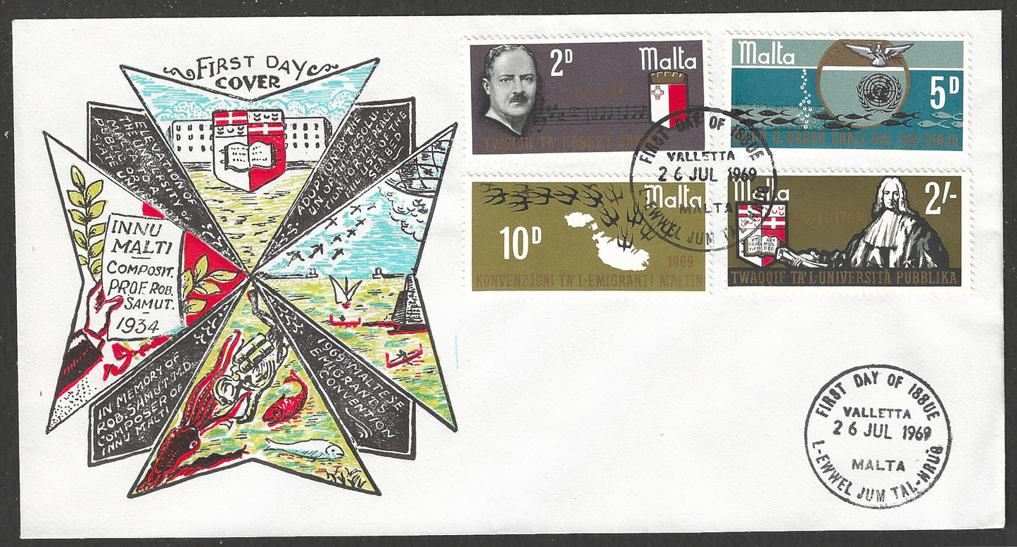 Malta stamps FDC - Emigrants Convention, 1969 - GGG00763