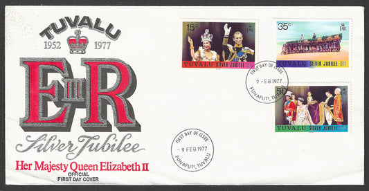Tuvalu stamps FDC - Silver Jubilee  of Q E II , 1977 - GGG00775