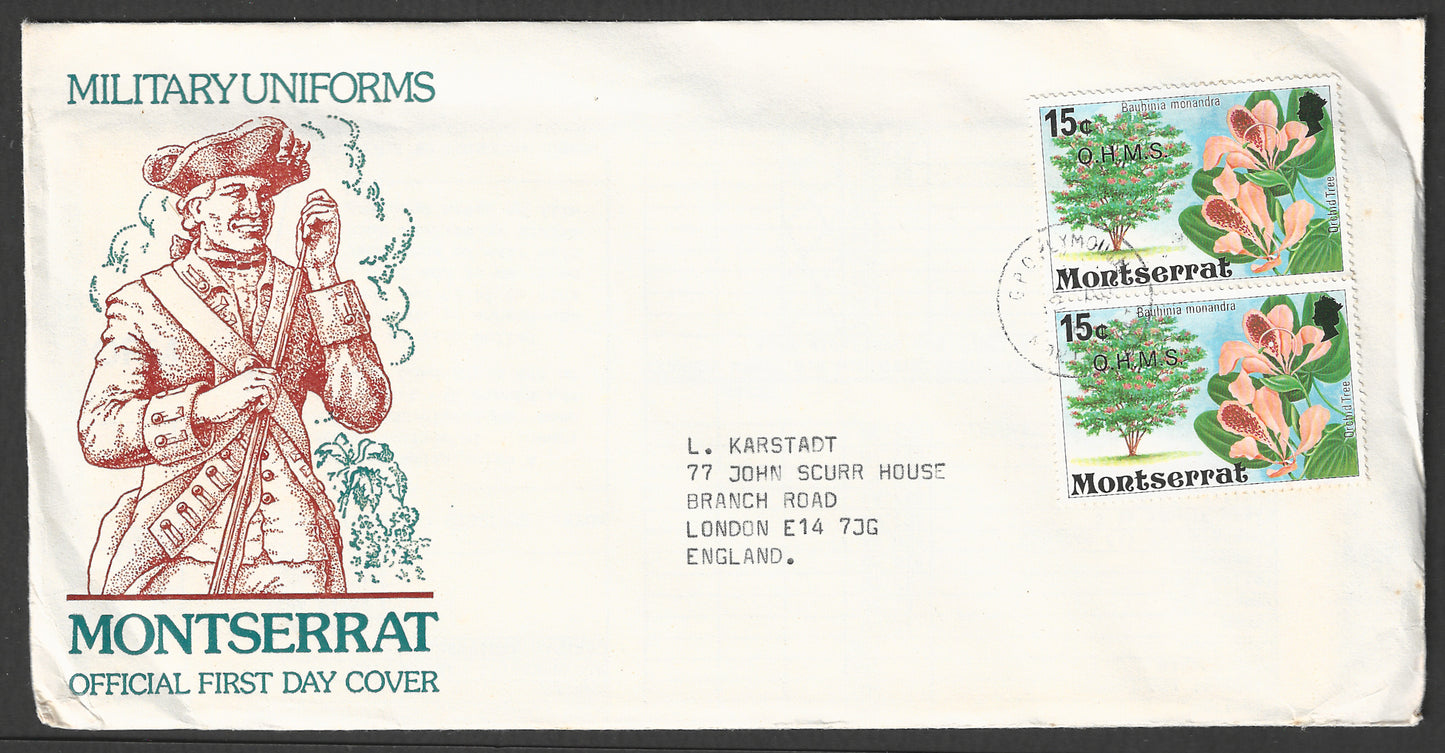 Montserrat stamps O H M S Postally used to England  - GGG00779