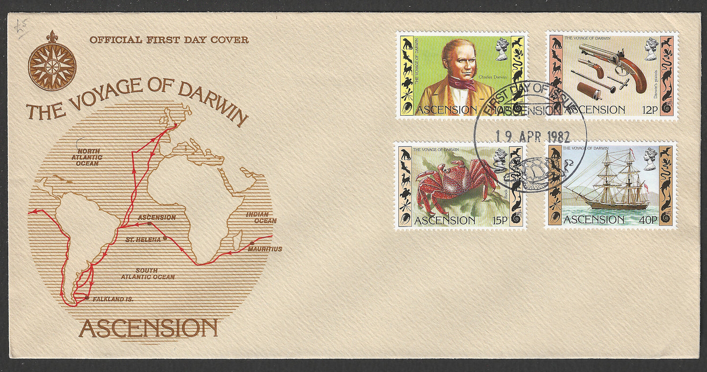 Ascension stamps FC - the voyage of Darwin, 1982 - GGG00787