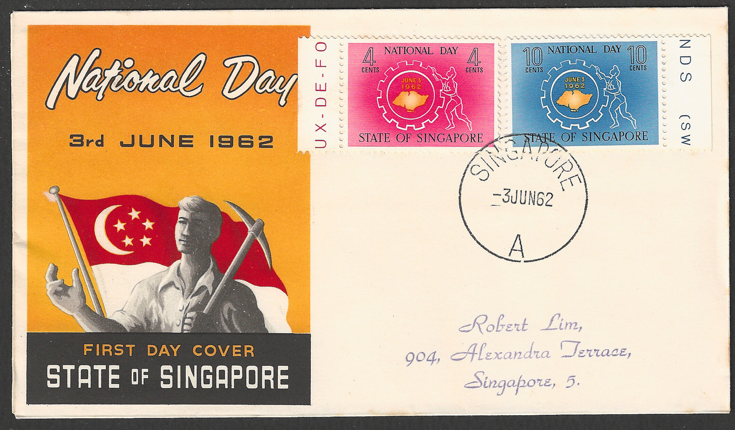 Singapore stamps FDC - National Day complete set , 1962 - GGG00802
