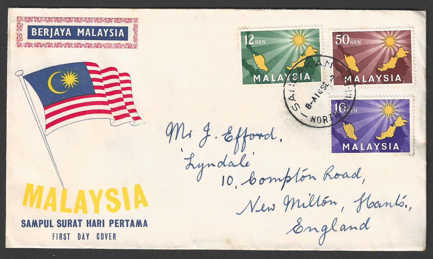Malaysia stamps FDc - Inaugration of the Federation, 1963 - GGG00804