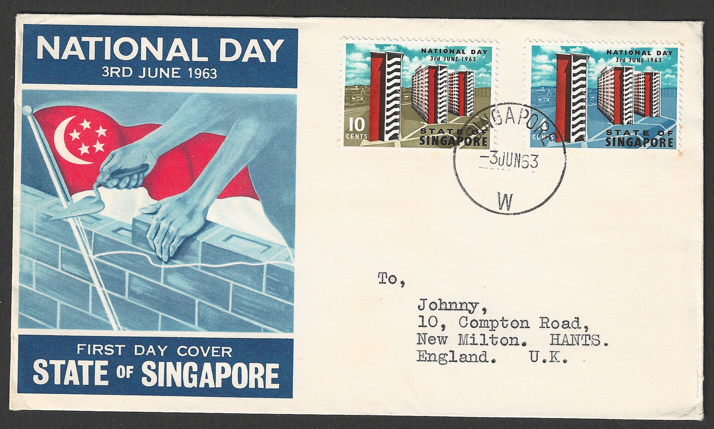 Singapore stamps FDC - National Day complete set , 1963 - GGG00807