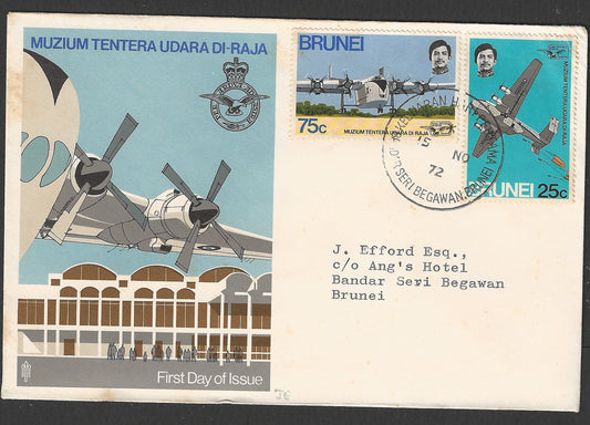 Brunei stamps FDC - Royal Airforce Museum, Hendon, 1972 - GGG00816