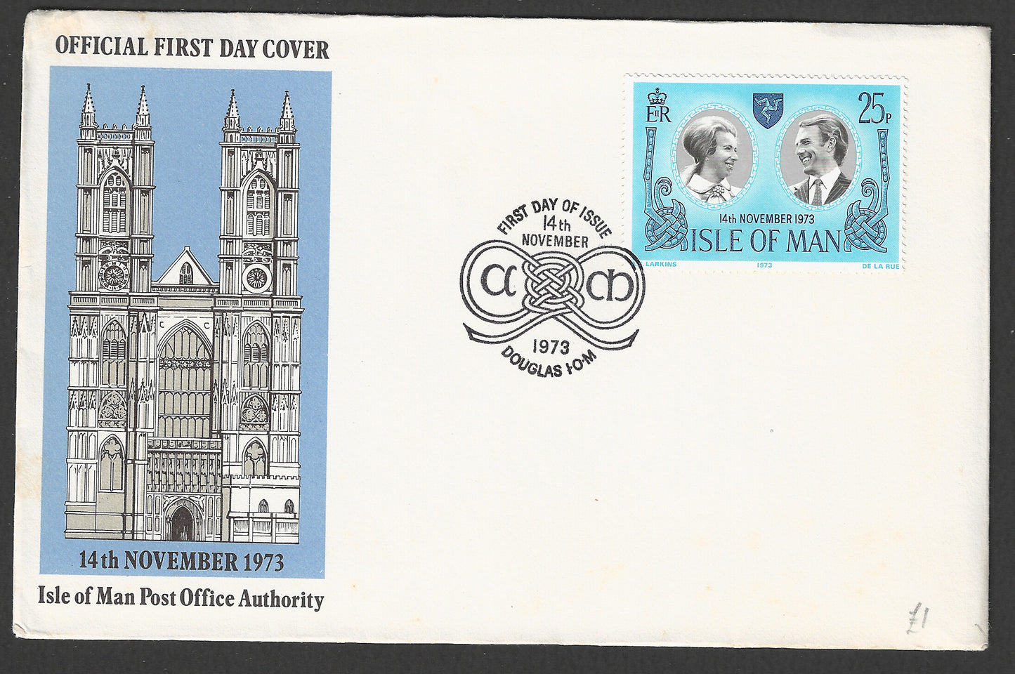 Isle of Man stamps FDC - The Royal Wedding , 1973 - GGG00822