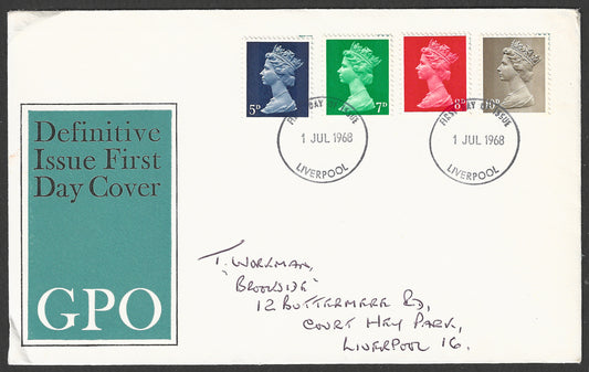 Great Britain stamps - FDC / Cover - Definitive Issue , 1968 - GGG00858