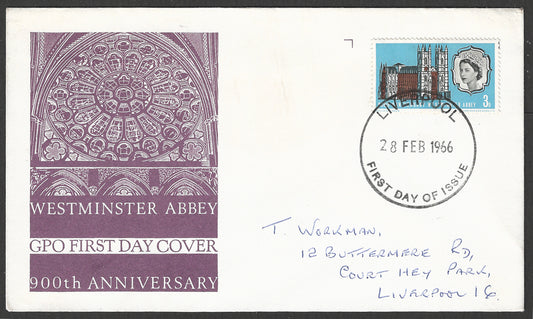 Great Britain stamps - FDC - Westminster Abbey 1966 - GGG00877