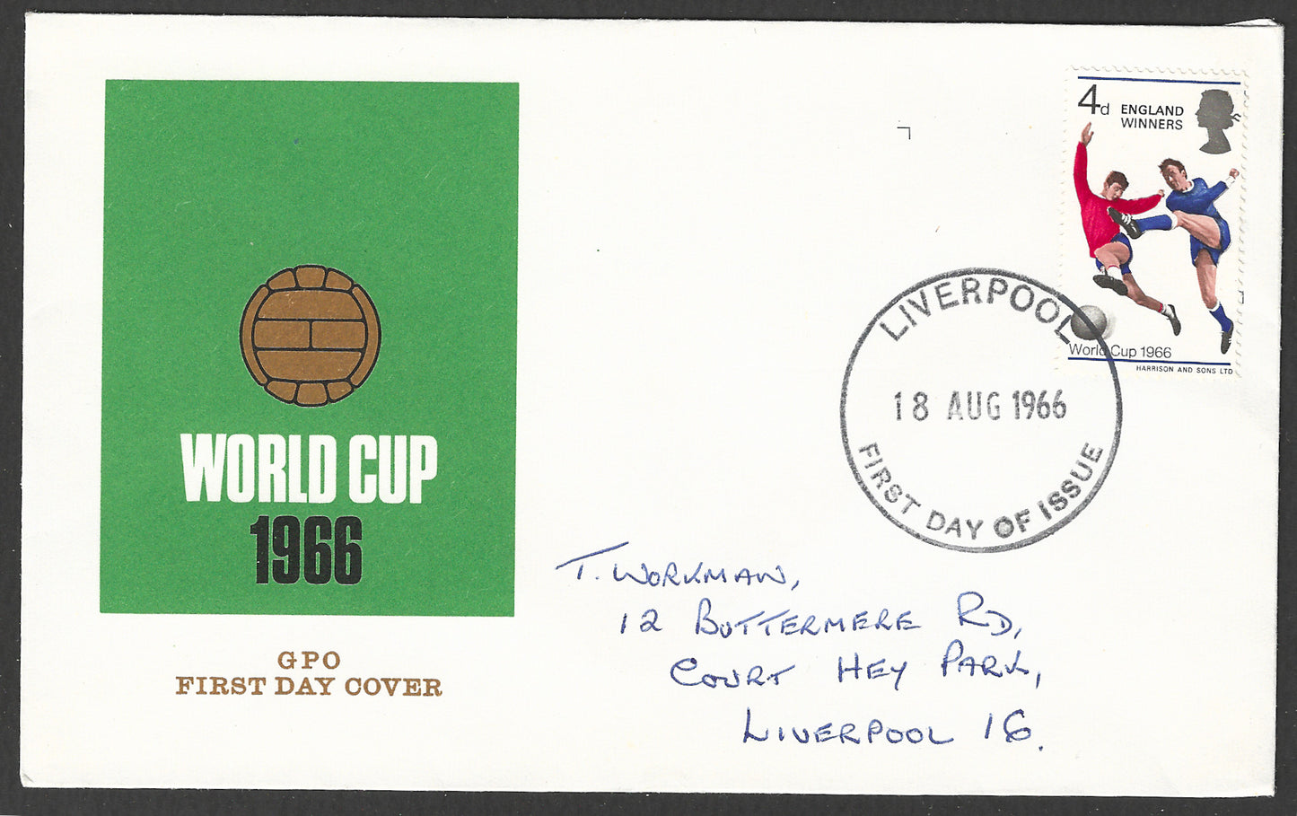 Great Britain stamps - FDC - World Cup, Football, 1966 - GGG00878