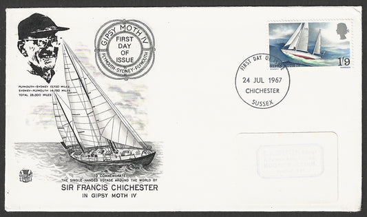 Great Britain stamps - FDC - Sir Francis Chichester , 1967 - GGG00879