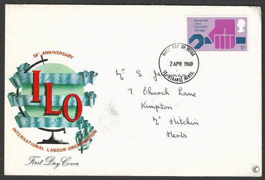 Great Britain stamps - FDC - 50th Anniversary of ILO, 1969 - GGG00888