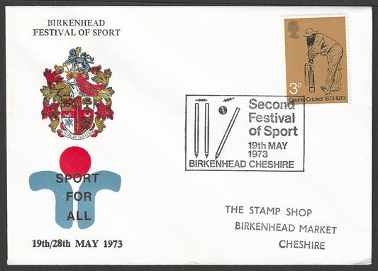 Great Britain stamps - FDC - Birkenhed Festival of Sport, 1973 - GGG00891