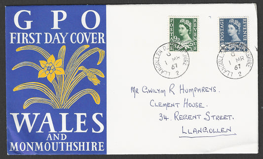 Great Britain stamps - FDC - Wales and Monmouthshire , 1967 - GGG00899