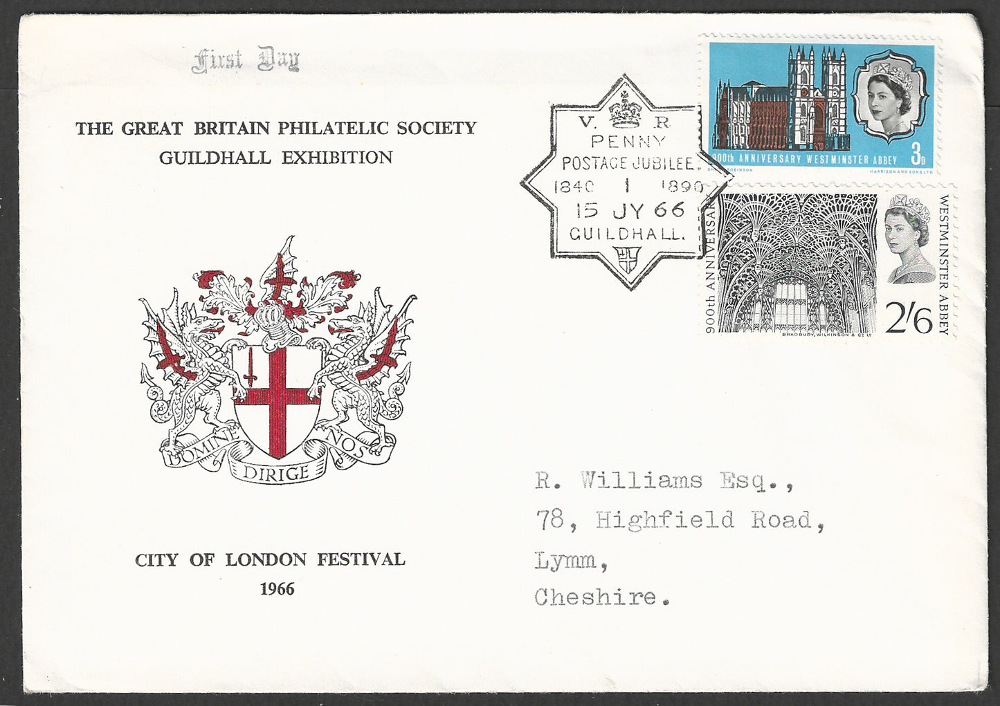 Great Britain stamps - FDC - City of London Festival, 1966 - GGG00906