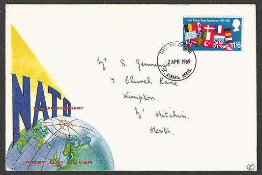 Great Britain stamps - FDC - 20th Anniversary of NATO, 1969 - GGG00910