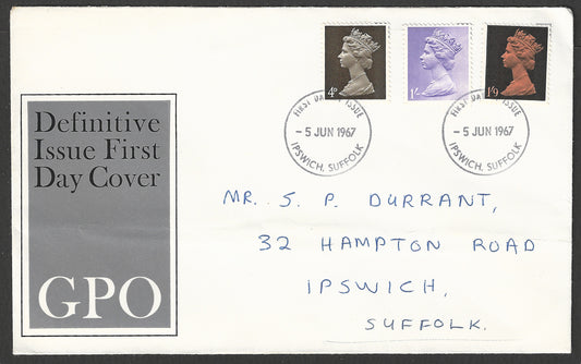 Great Britain stamps - FDC - Definitive Siereis, 1967 - GGG00918
